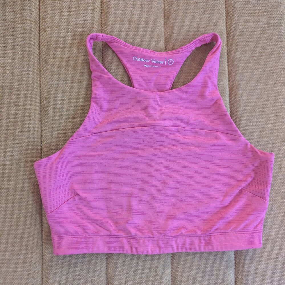 Outdoor Voices | TechSweat Crop | Hot Pink | Size Small